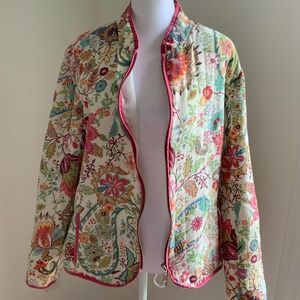 Silk club floral jacket size xl